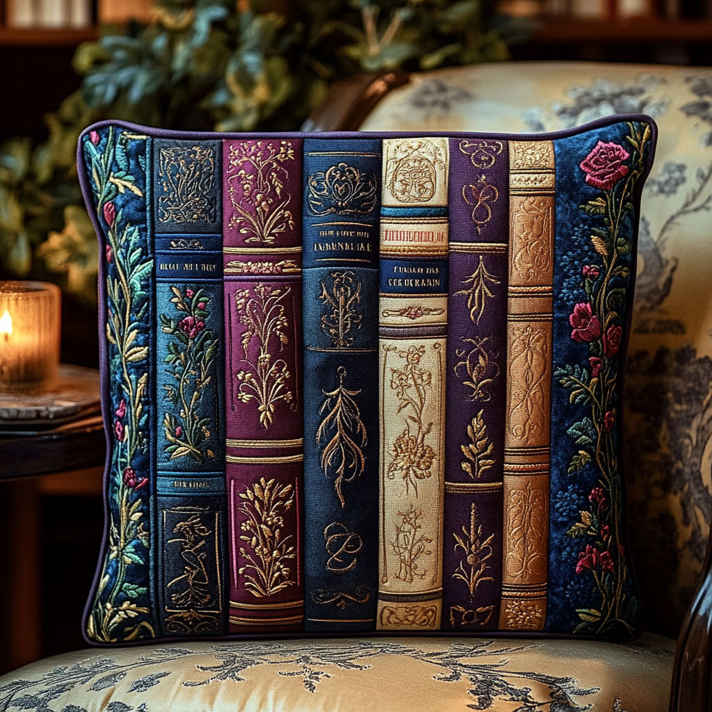 The Timeless Library Quilted Pillow Case Throw Pillow Covers Best Gifts For Readers