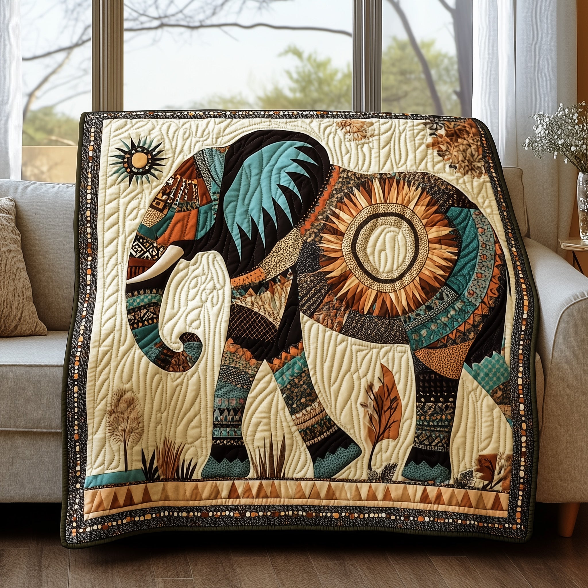 The Tribal Elephant Quilted Blanket Nice Throw BlanketCute Elephant Presents