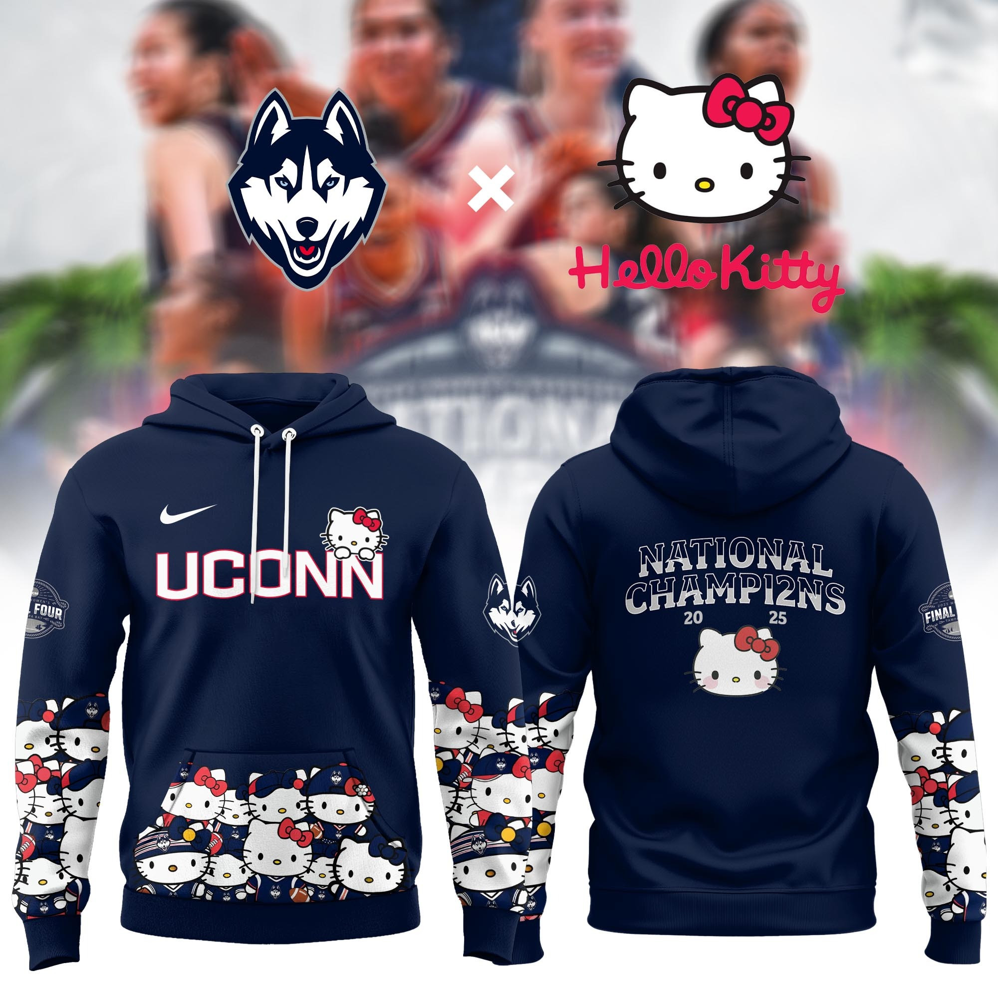 The UConn Women's Basketball x Hello Kitty Hoodie Best Gifts For Basketball Lovers