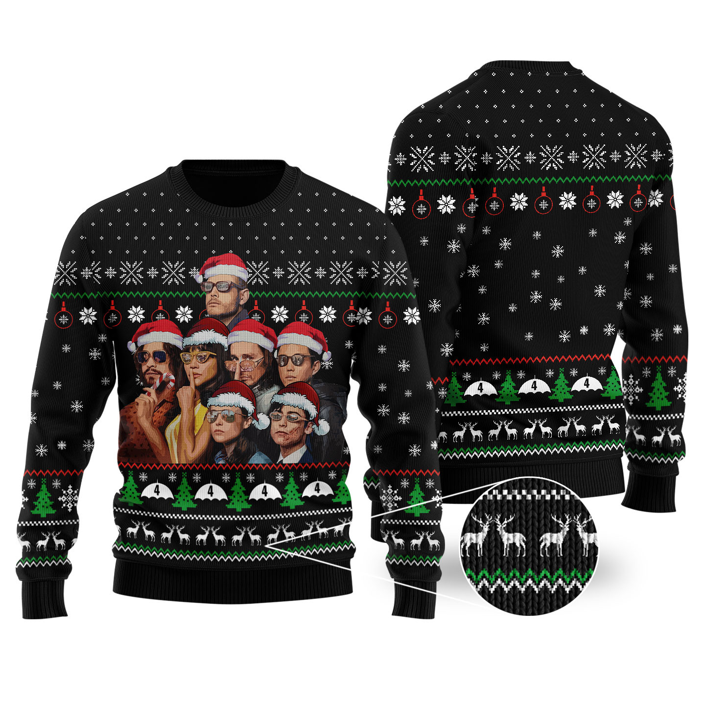 The Umbrella Academy Funny Ugly Christmas Sweater Black Lovely Merch Gift for Cozy Winter Nights