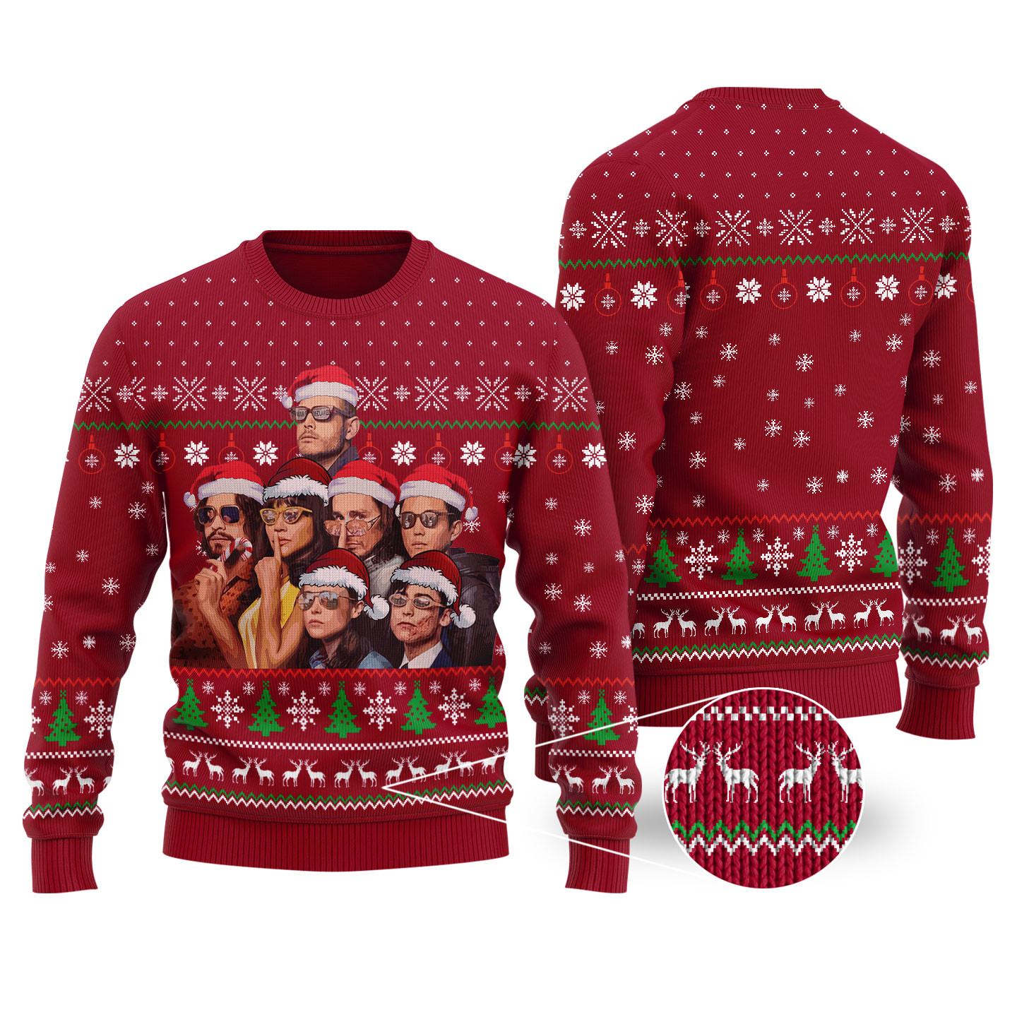 The Umbrella Academy Funny Ugly Christmas Sweater Cardinal Red Best Christmas Merch Gift for Family and Friends