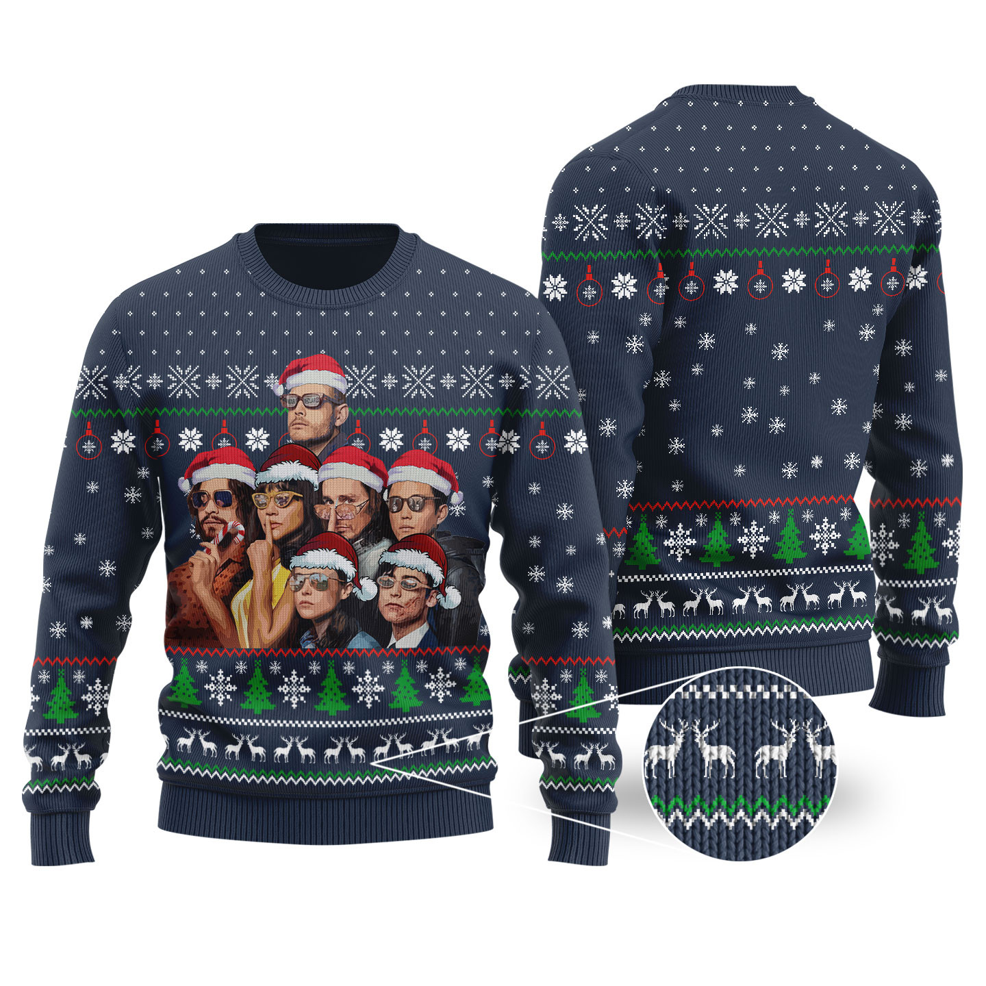 The Umbrella Academy Funny Ugly Christmas Sweater Navy Comfortable Holiday Sweater for Chilly Nights