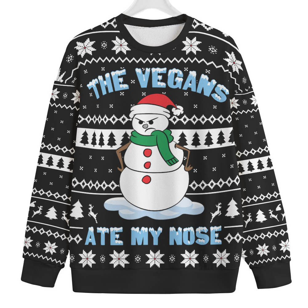 The Vegans Ate My Nose Snowman Big And Tall Xmas Sweaters Lovely Merch Gift for Cozy Winter Nights