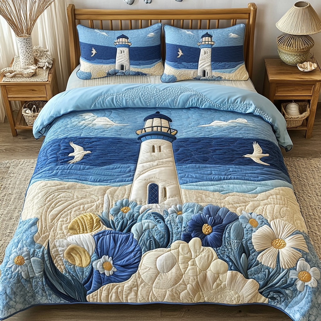 The Watchtower Quilted Bedding Set Bed Decor Lighthouse Gifts For Men