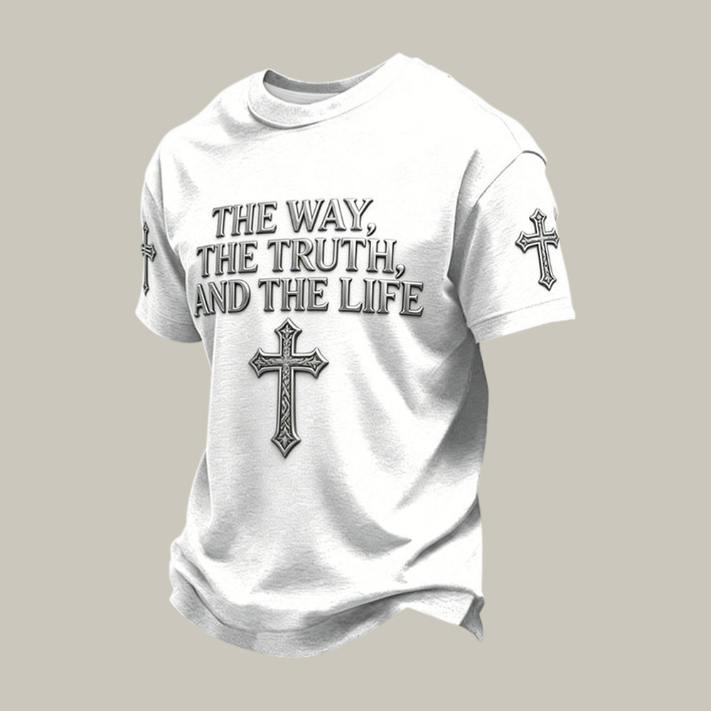 The Way The Truth The Life Faith Cross T-Shirt Faith In Jesus Shirt Present For Husband