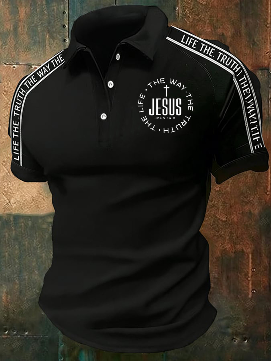The Way The Truth The Life Polo Shirt Jesus John 14 6 Clothing Religious Gift