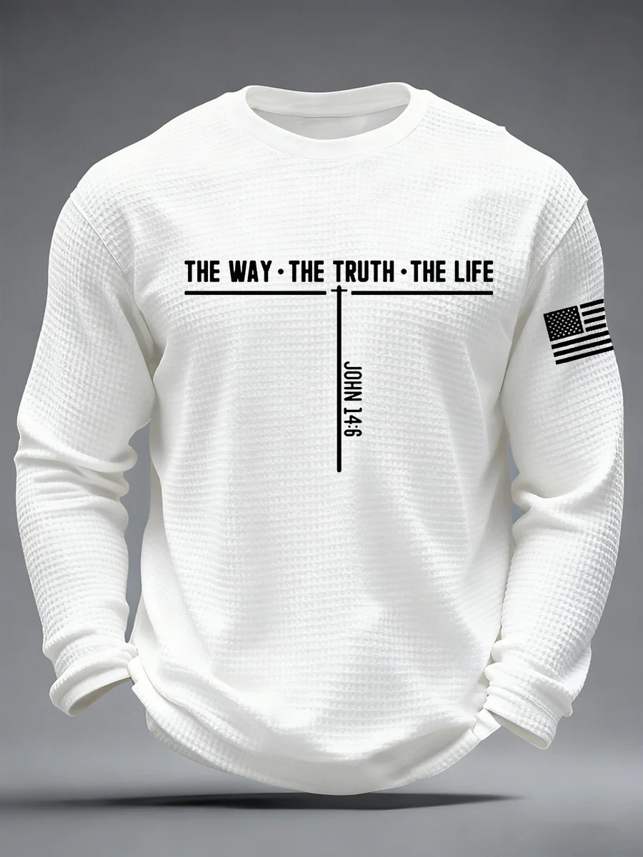 The Way Truth Life Long Sleeve Shirt Men Christian Faith Apparel John 14 6 Best Gift Ideas