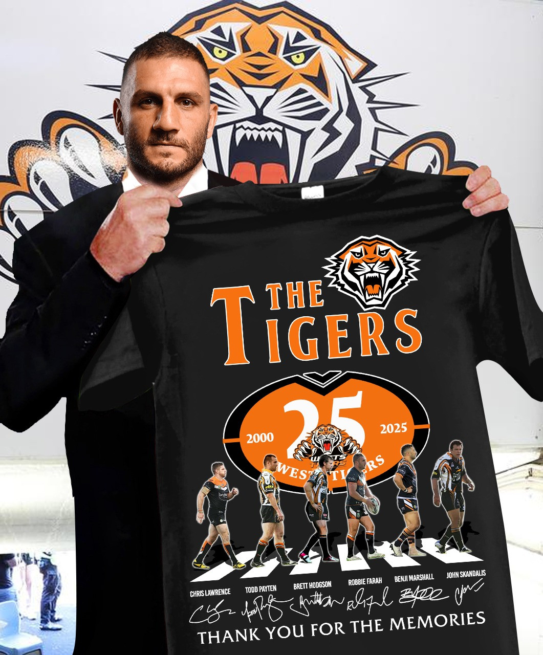 The Wests Tigers 25Th Anniversary 2000-2025 T-Shirt Thank You For The Memories Fan Gifts