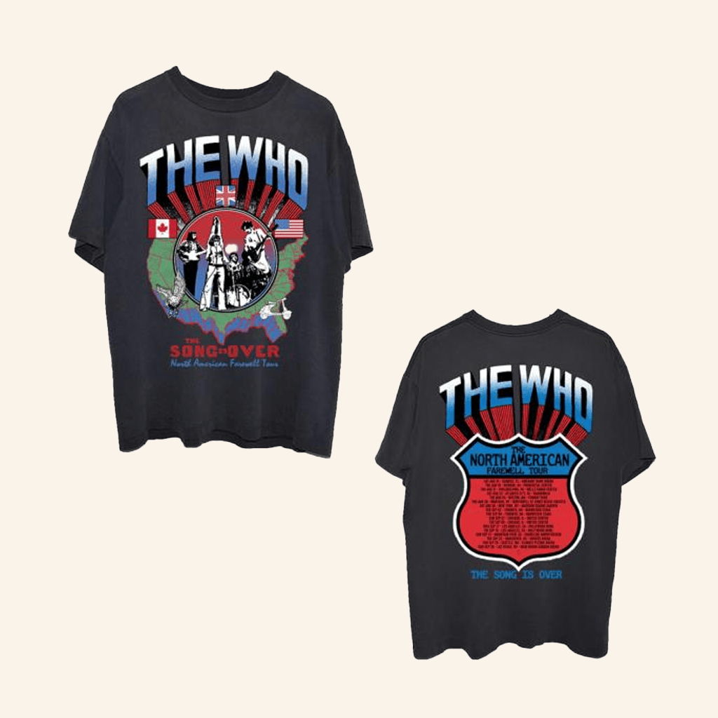 The Who Merch The Song Is Over North America Highway Dateback T-Shirt Gifts For Fans The Who Merch The Song Is Over North America Highway Dateback T-Shirt Gifts For Fans