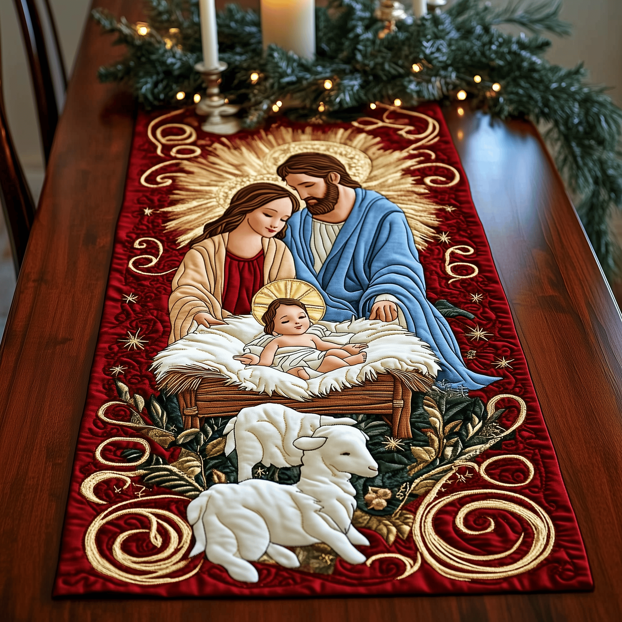 The Whole Reason For The Season Quilted Table Runner Decorations Christian Christmas Gifts For Family