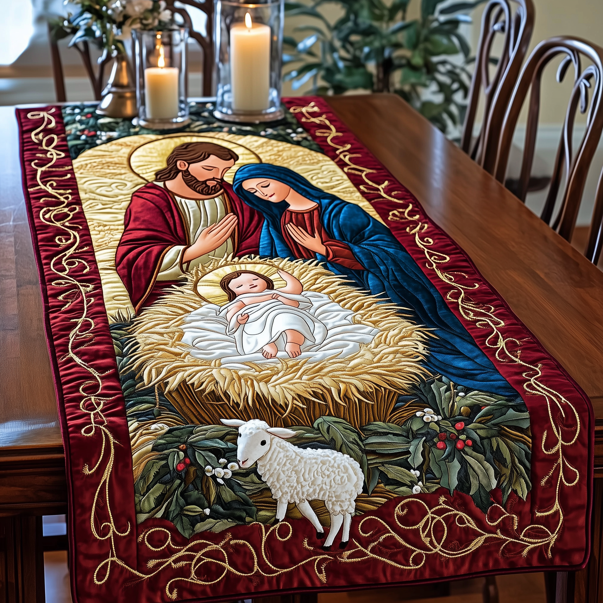 The Whole Reason For The Season Quilted Table Runner Faith Based Christian Christmas Gifts