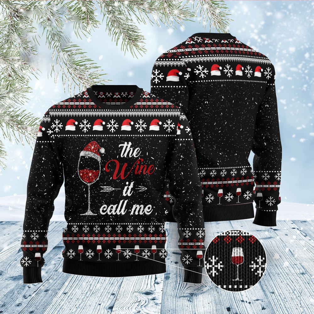 The Wine It Call Me Ugly Christmas Sweater Funny Ugly Christmas Sweater Holiday Gifts