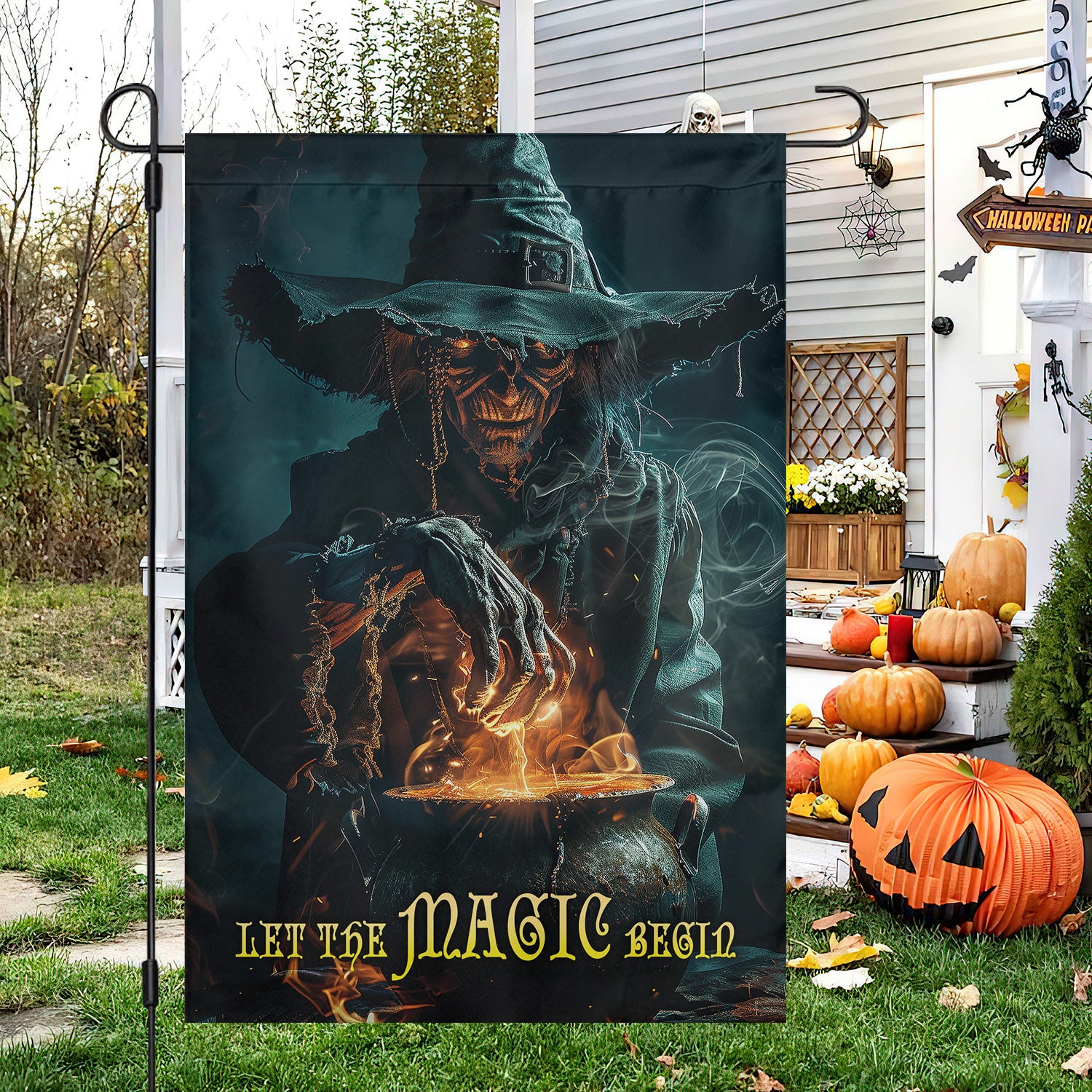 The Witch Cauldron Halloween Flag Witch Themed Outdoor Decor Spooky Decor Gift For Witch Lovers