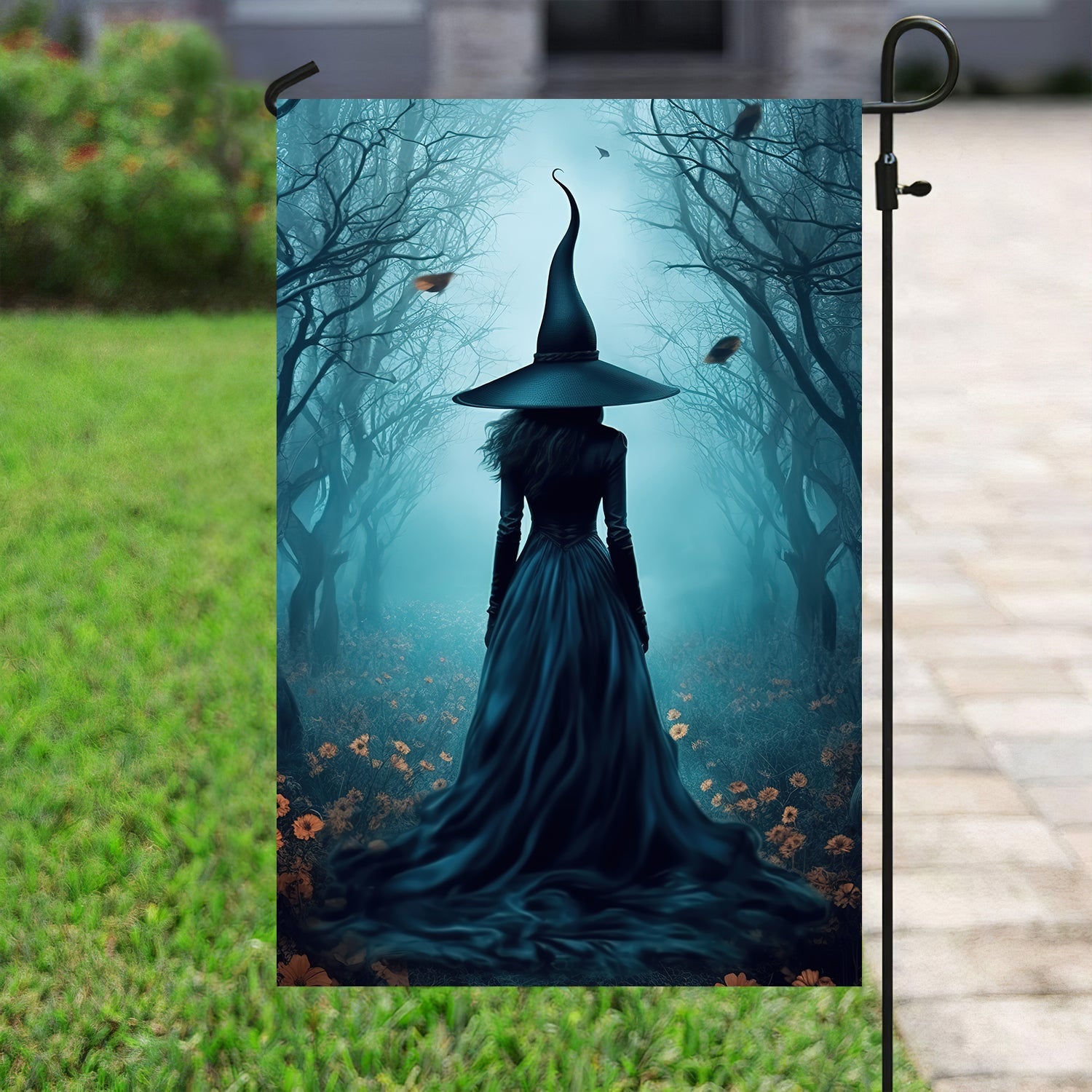 The Witch Twilight Dark Forest Flag Vintage Gothic Vibes Spooky Gift For Witch Lovers