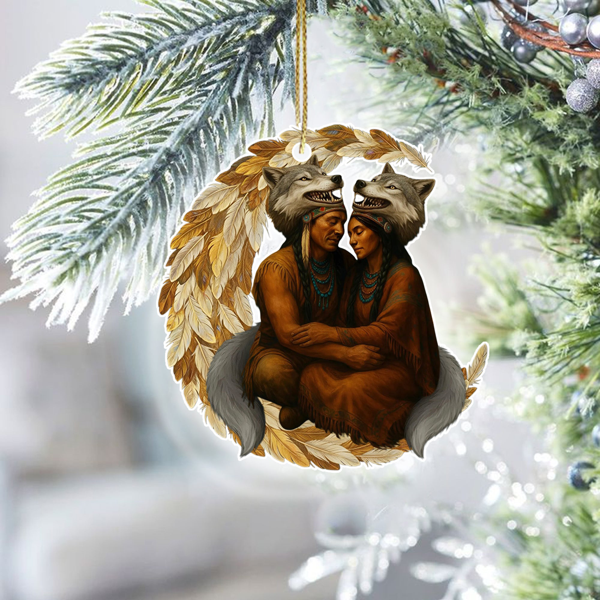 The Wolves Chief Christmas Ornament Tribal Themed Native American Ornaments Christmas