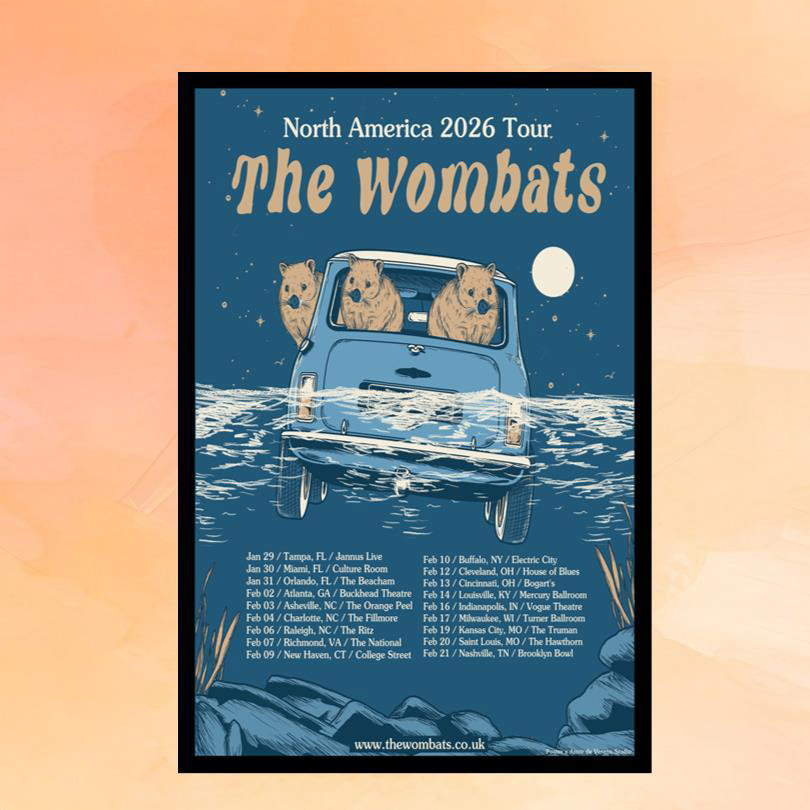 The Wombats North America 2026 Tour Poster The Wombats Merch Wall Art Decorations The Wombats North America 2026 Tour Poster The Wombats Merch Wall Art Decorations