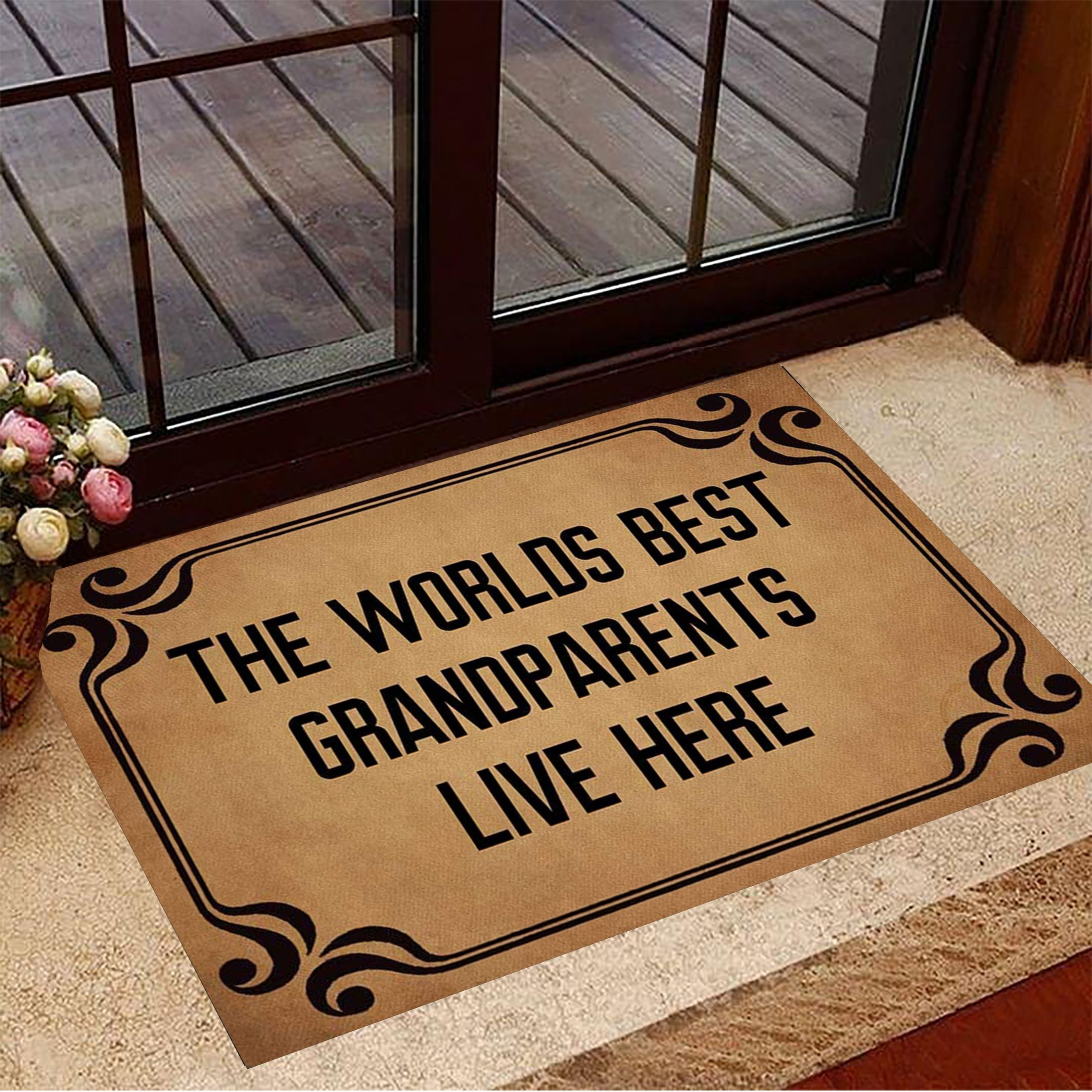 The Worlds Best Grandparents Live Here Doormat Best Indoor Door Mats Gifts For Grandpa
