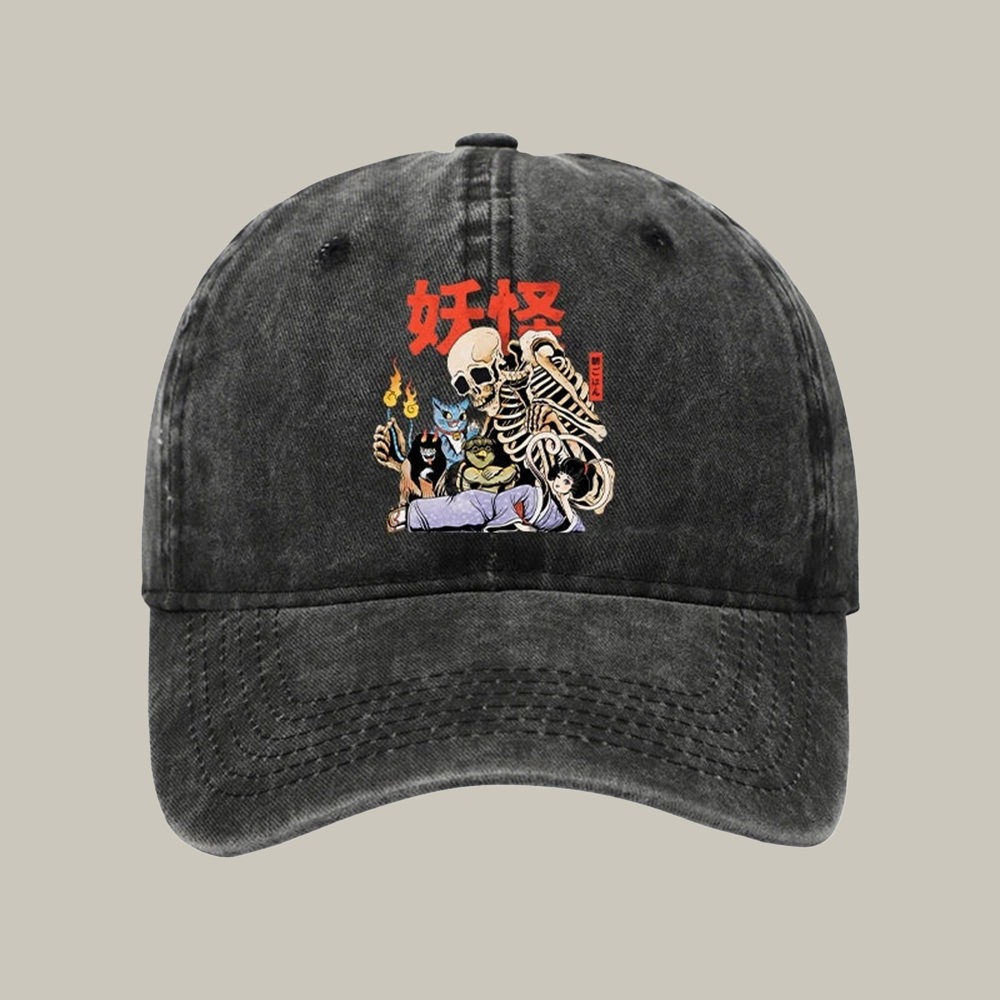 The Yokai Club Washed Cap Funny Baseball Cap Christmas Gifts For Husband