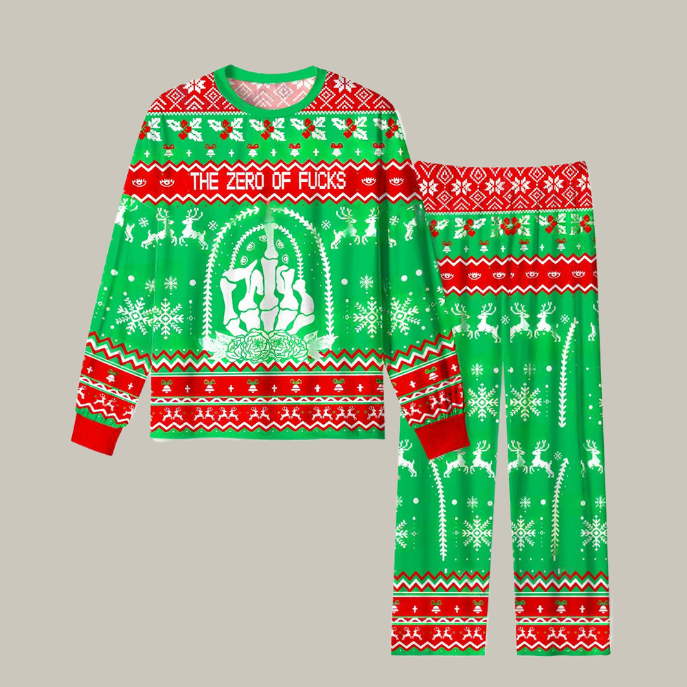 The Zero Of Fcks Tarot Christmas Pajamas Reindeer Pattern Christmas Gifts For Fantasy Lovers