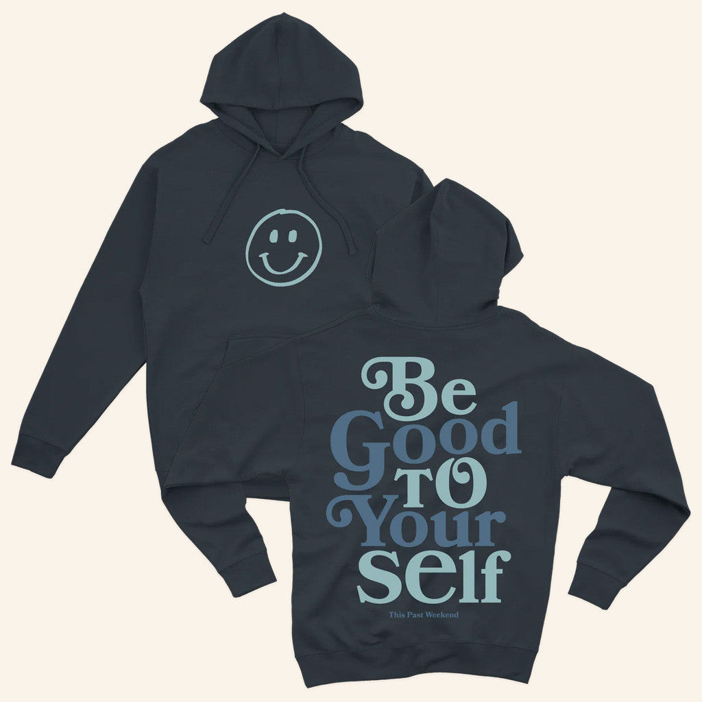Theo Von Merch Be Good To Yourself Navy Hoodie Gift Ideas For Husband Theo Von Merch Be Good To Yourself Navy Hoodie Gift Ideas For Husband