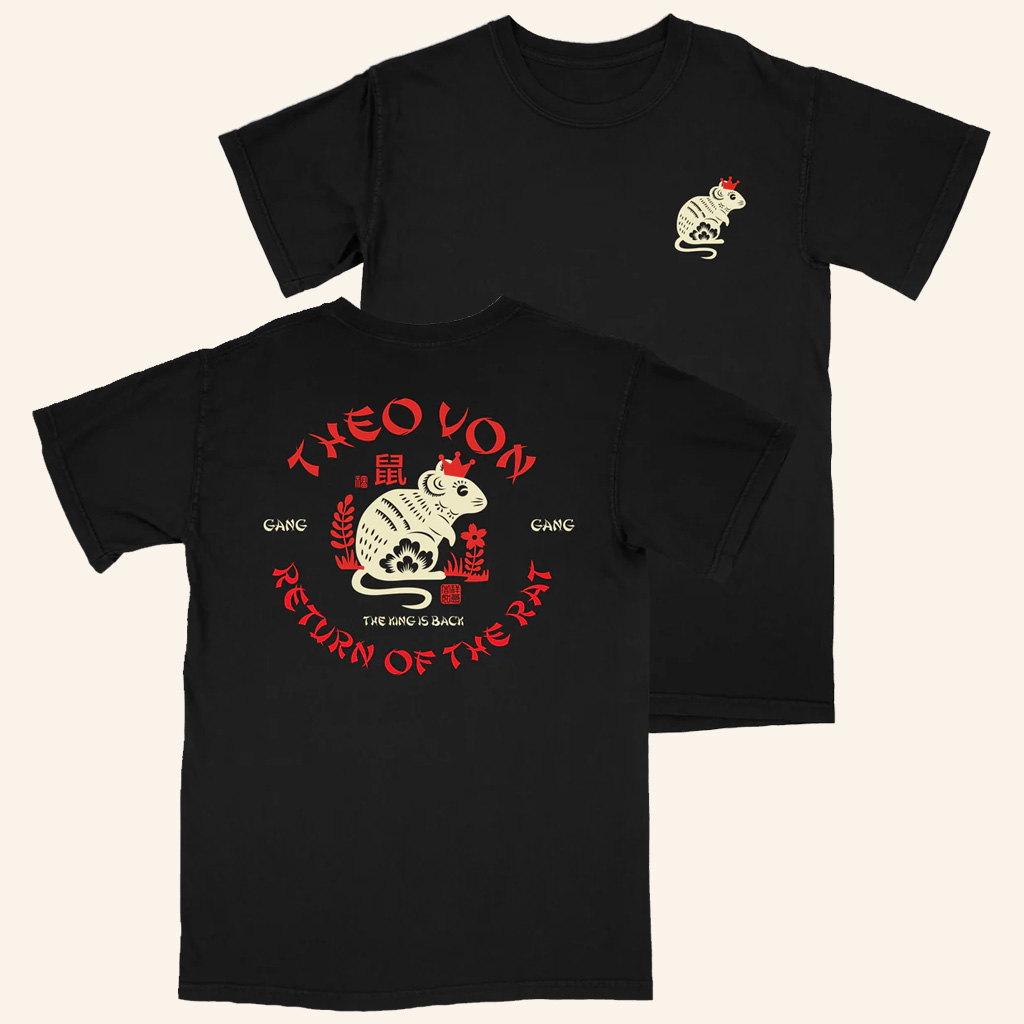 Theo Von Merch Chinese Rat Black T-Shirt Christmas Gifts For Him Theo Von Merch Chinese Rat Black T-Shirt Christmas Gifts For Him