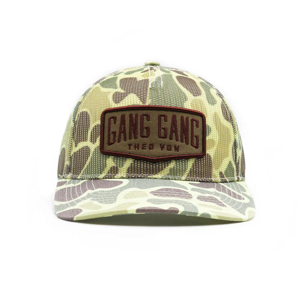 Theo Von Merch Gang Gang Green Camo Baseball Hat Embroidered Gifts For Him Theo Von Merch Gang Gang Green Camo Baseball Hat Embroidered Gifts For Him