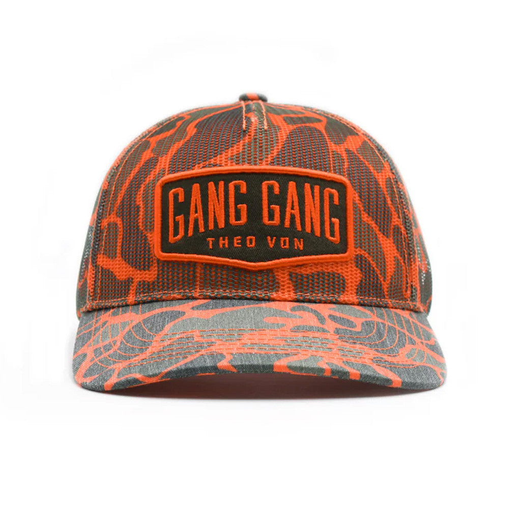 Theo Von Merch Gang Gang Orange Camo Hat Embroidered Gifts For Dudes Theo Von Merch Gang Gang Orange Camo Hat Embroidered Gifts For Dudes