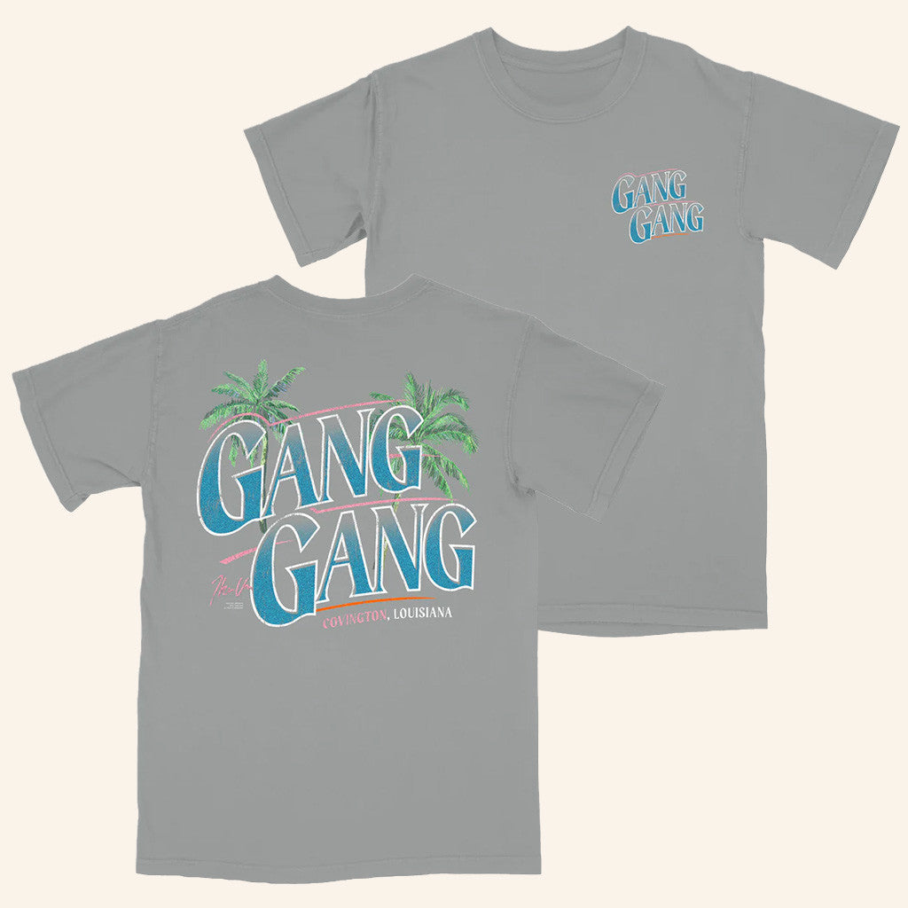 Theo Von Merch Gang Gang Palm Tree Periwinkle T-Shirt Gifts For Boyfriend Theo Von Merch Gang Gang Palm Tree Periwinkle T-Shirt Gifts For Boyfriend