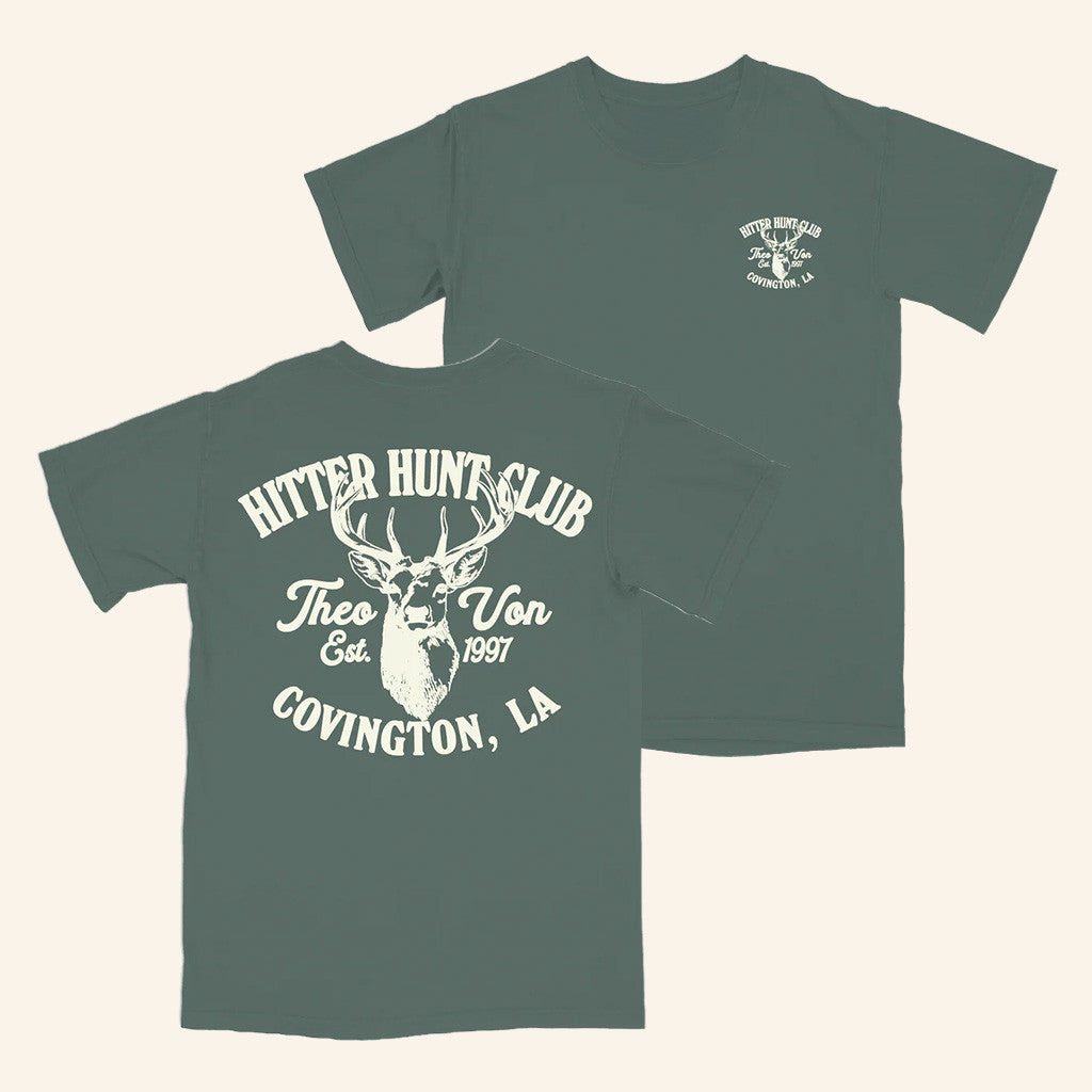Theo Von Merch Hitter Hunt Club Blue Spruce T-Shirt Gifts For Dad Theo Von Merch Hitter Hunt Club Blue Spruce T-Shirt Gifts For Dad