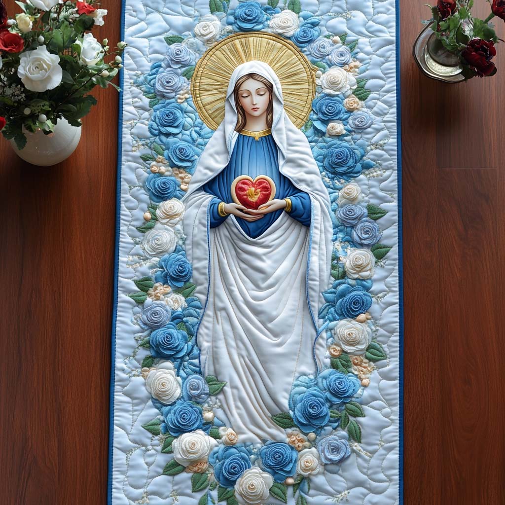 Theotokos Light Quilted Table Runner Christmas Dinner Decoration Ideas Christmas Presents For Christians