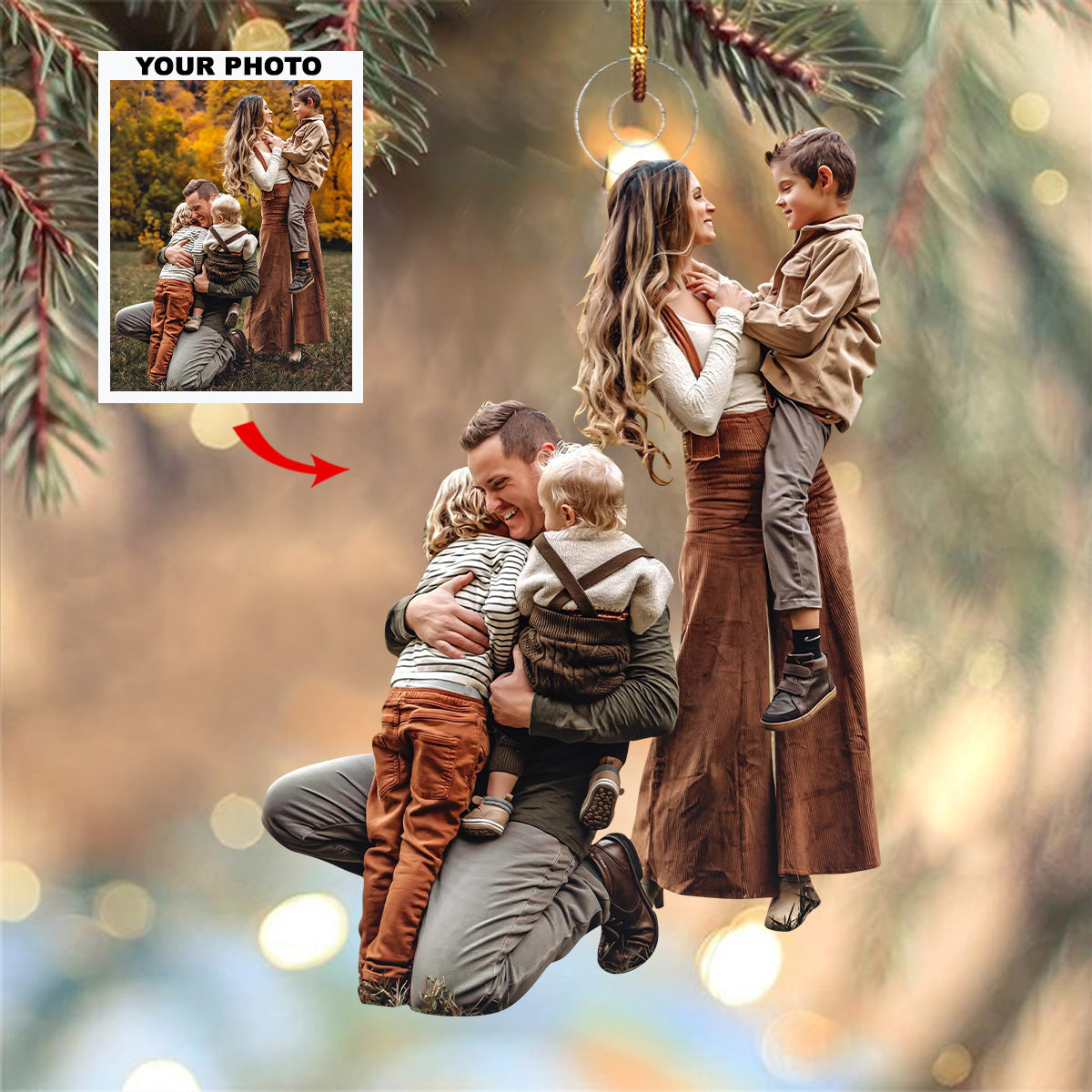 There Is No Greater Gift Than Family Personalized Photo Mica Ornament Christmas Gift F 2