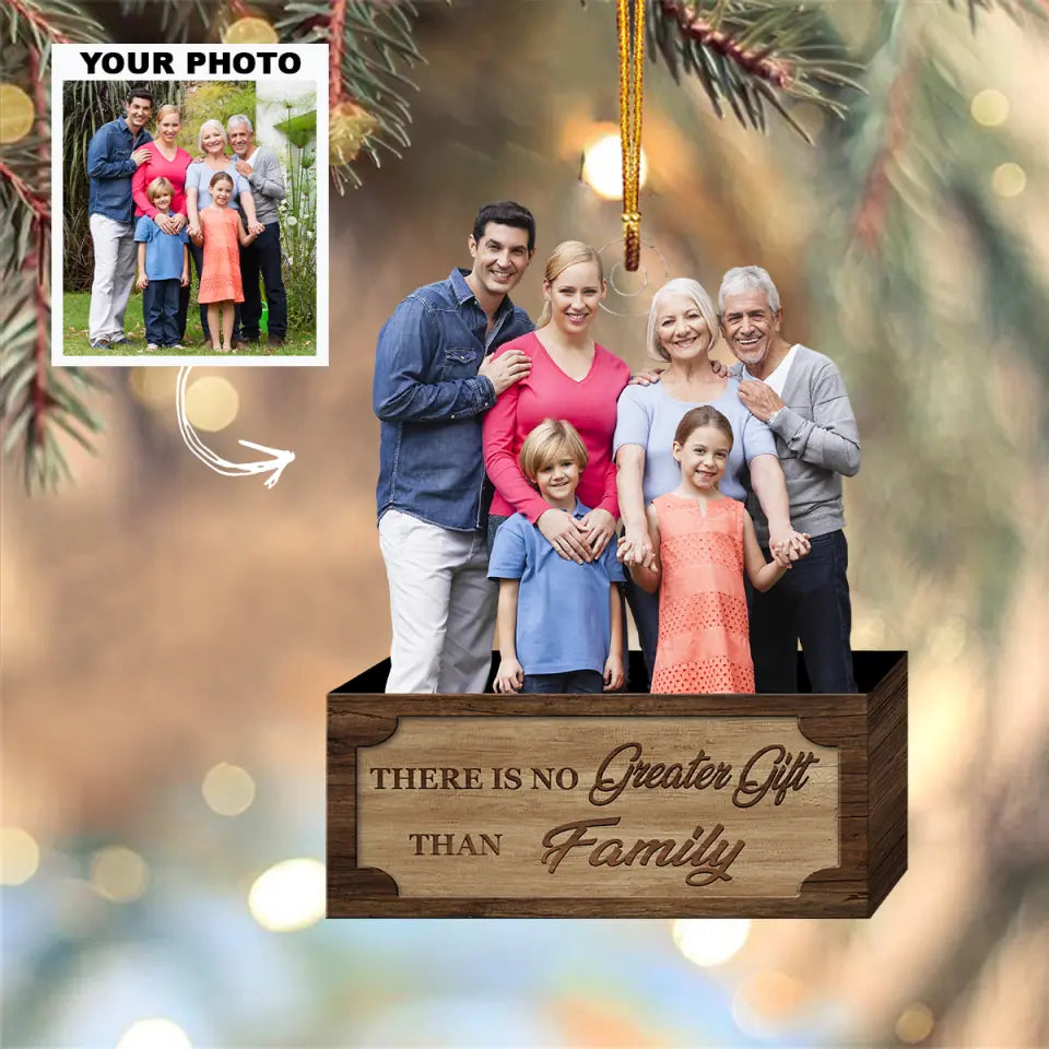 There S No Greater Gift Than Family Personalized Custom Photo Mica Ornament Christmas