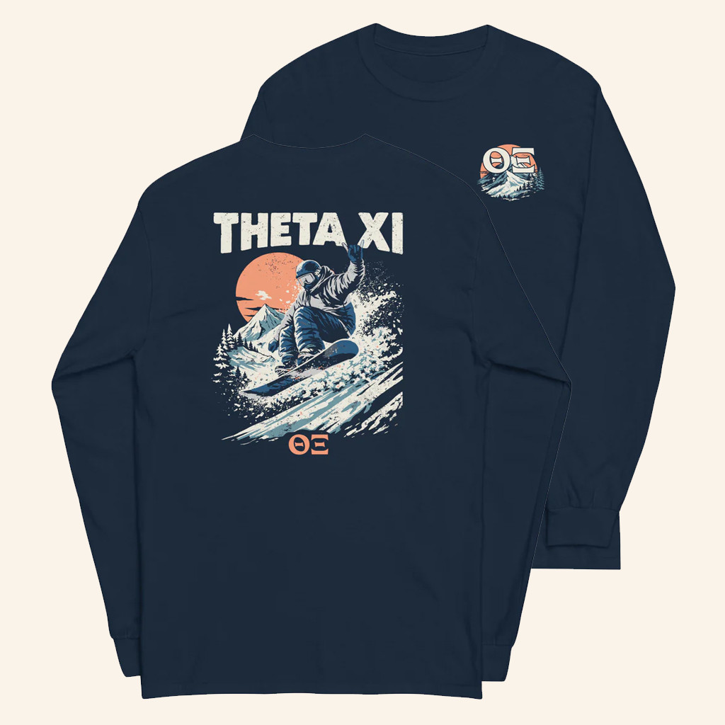 Theta XI Merch Theta Xi Snowboarding Long Sleeve T-Shirt Gifts For Friends
