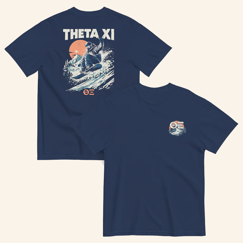 Theta XI Merch Theta XI Snowboarding T-Shirt Gifts For Son In Law