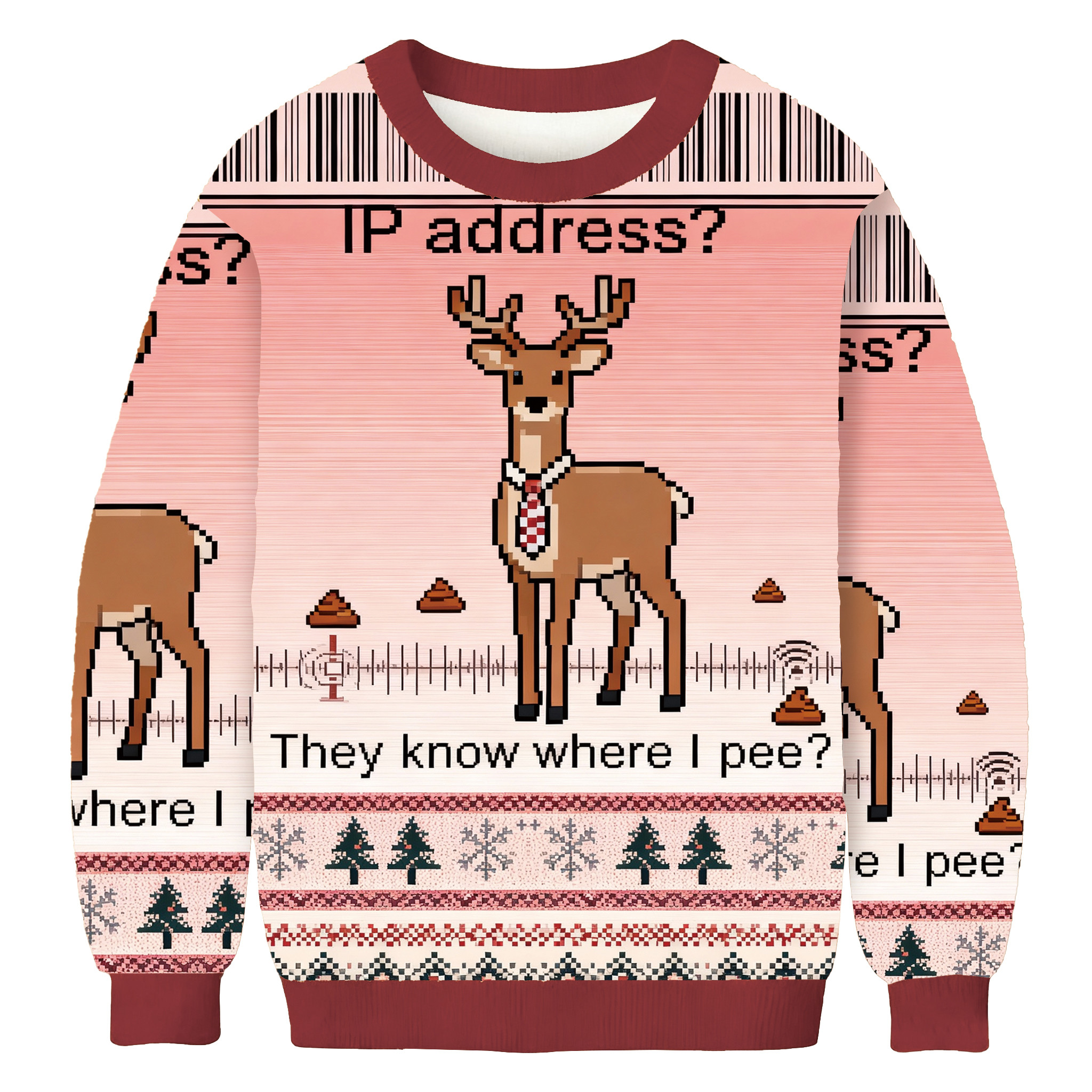 They Know Where L Pee Christmas Ugly Sweater Xmas Clothing Deer Lover Xmas Gifts