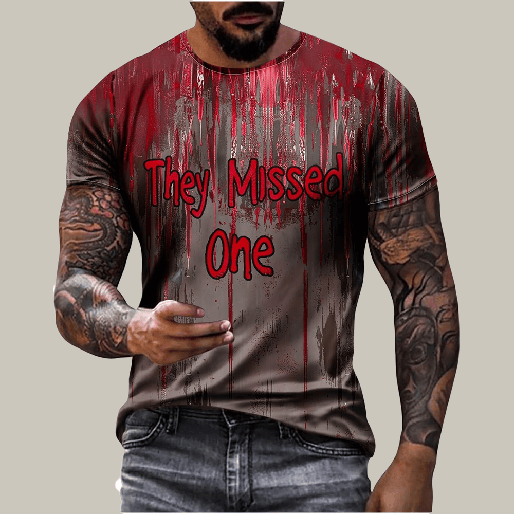 They Missed One T-Shirt Bloody Shirt Holiday Apparel Halloween Gifts For Men