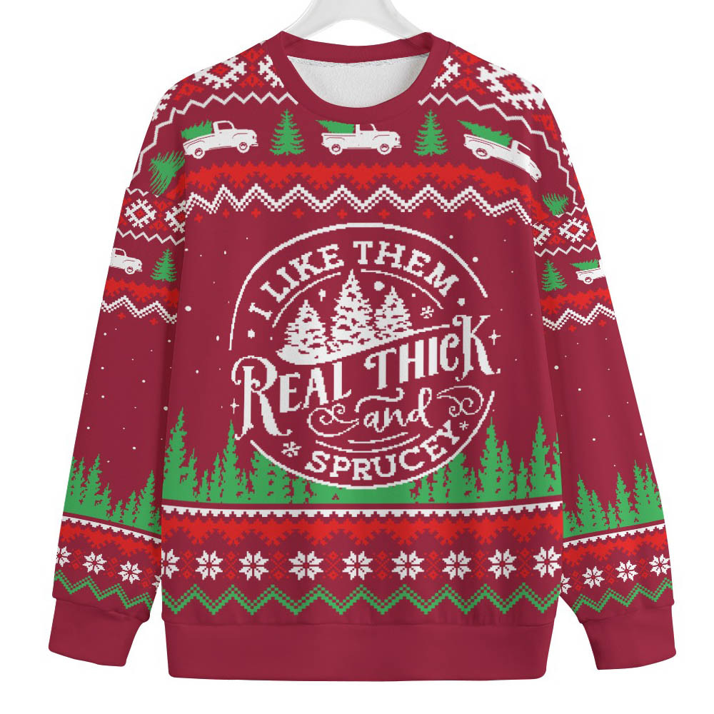 Thick And Sprucey Christmas Tree Womens Plus Size Ugly Christmas Sweater Perfect Holiday Gift Merch for Sweater Lovers