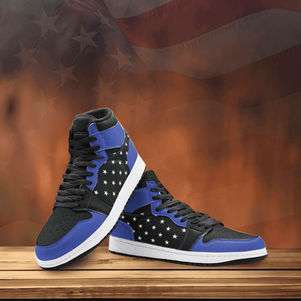 Thin Blue Line Police Shoe Patriotic Sneakers Law Enforcement Merchandise Gifts For Police Thin Blue Line Police Shoe Patriotic Sneakers Law Enforcement Merchandise Gifts For Police