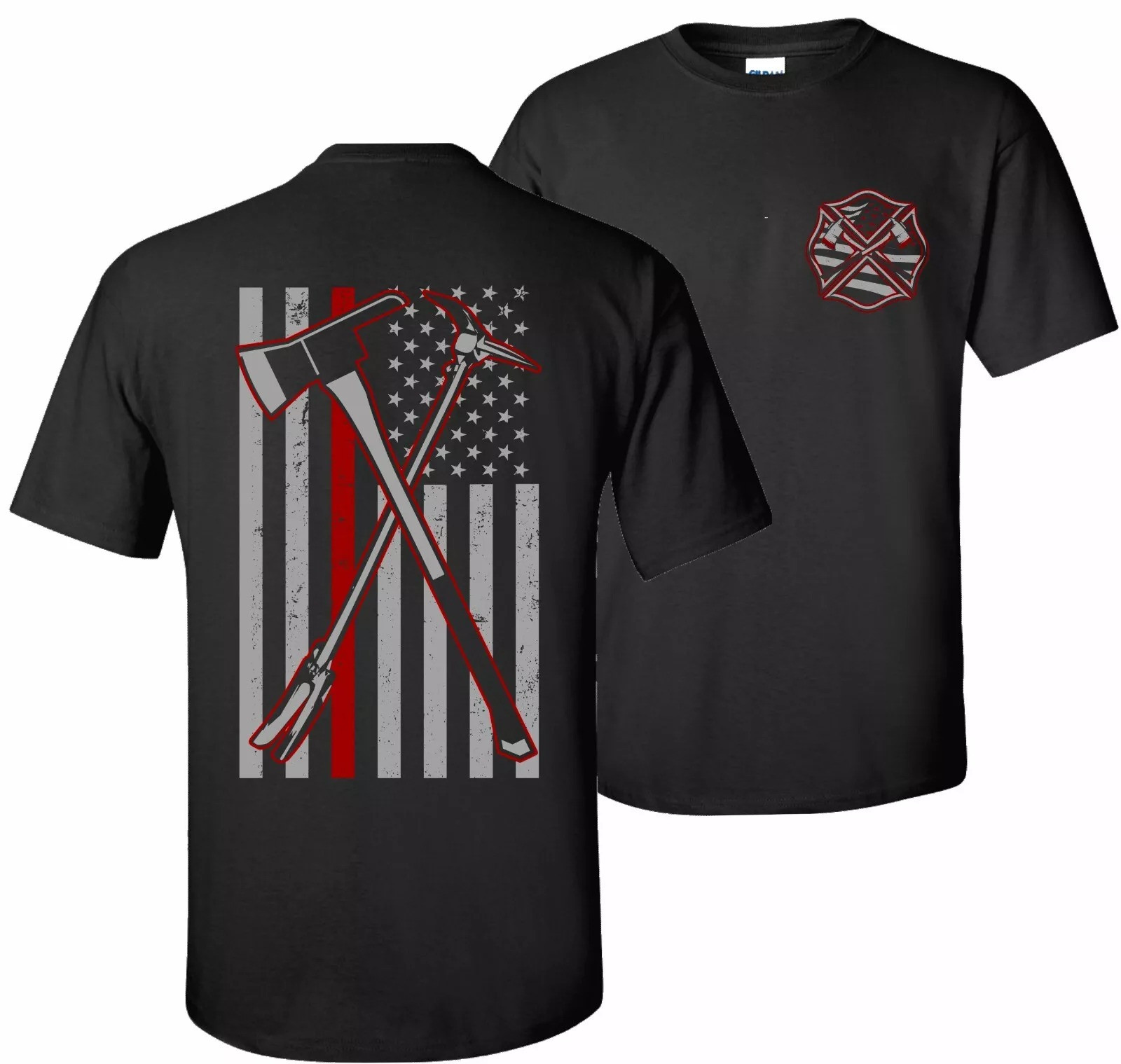 Thin Red Line Brotherhood Firefighter Pride Axe Halligan T-Shirt Firefighter Gifts