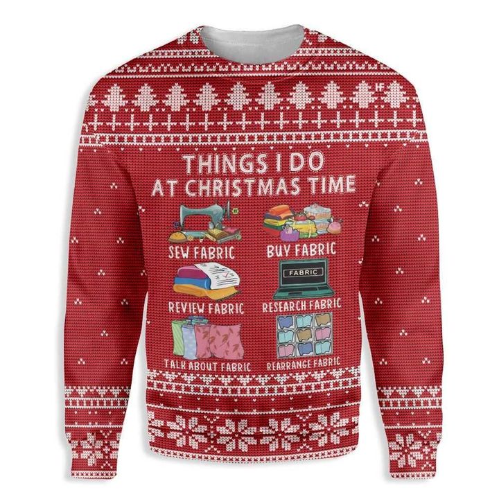 Things I Do At Christmas Ugly Sweater Funny Christmas Jumper Best Gifts For Sewer