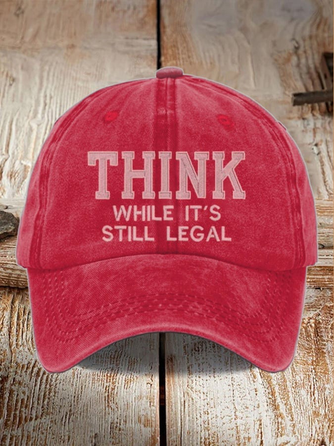 Think While It's Legal Red Hat FJB Anti Joe Hat Political Cap Gifts For Husband