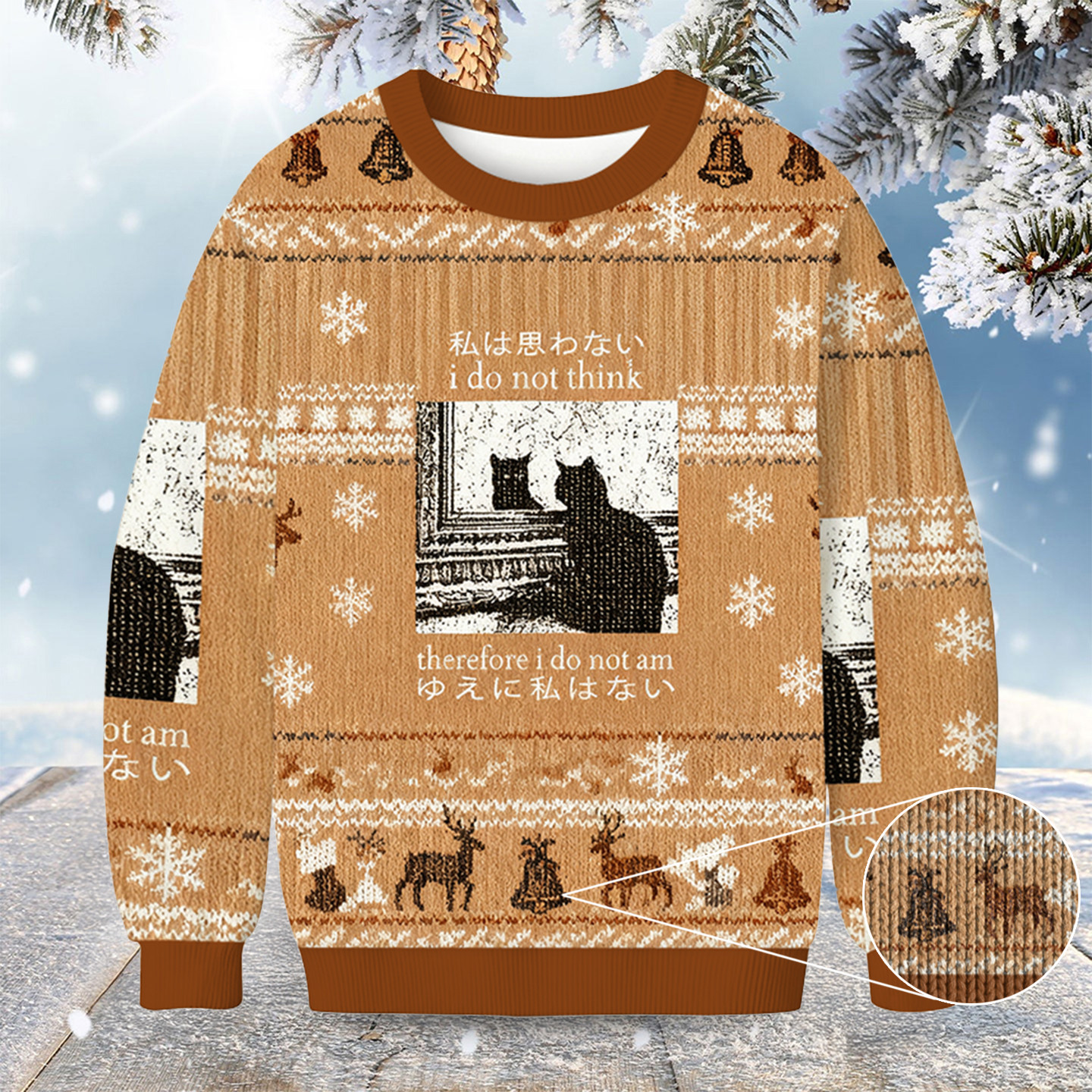 Thinking Cat Christmas Ugly Sweater Cat Xmas Jumper Best Gifts For Christmas