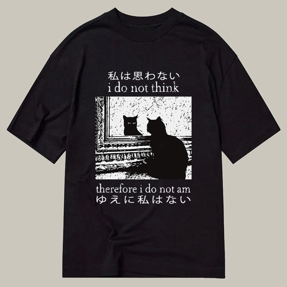 Thinking Cat Classic Shirt Funny Cat T-Shirt Christmas Presents For Wife