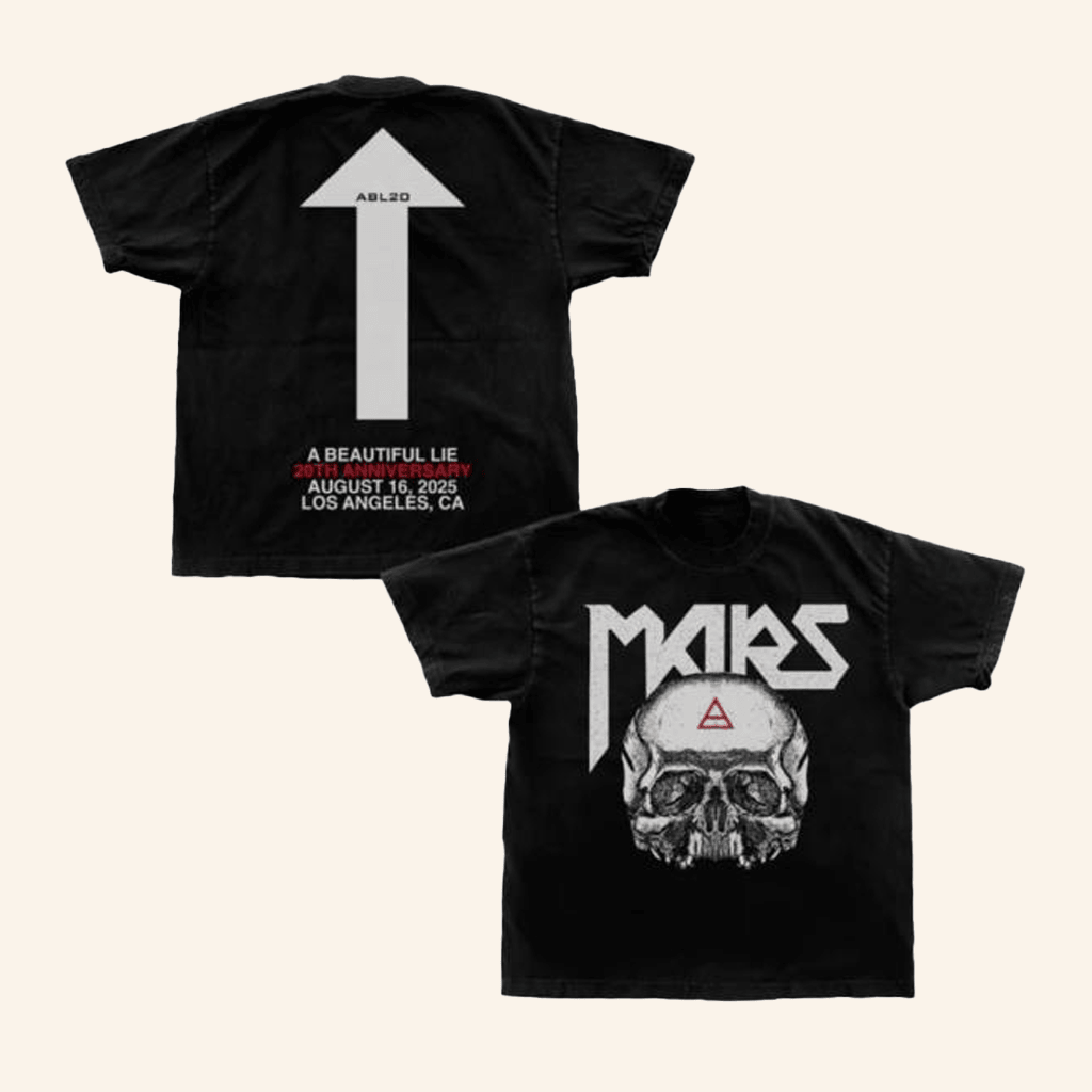 Thirty Seconds To Mars Merch A Beautiful Lie 20Th Anniversary Triad Skull T-Shirt Gifts For Dad Thirty Seconds To Mars Merch A Beautiful Lie 20Th Anniversary Triad Skull T-Shirt Gifts For Dad