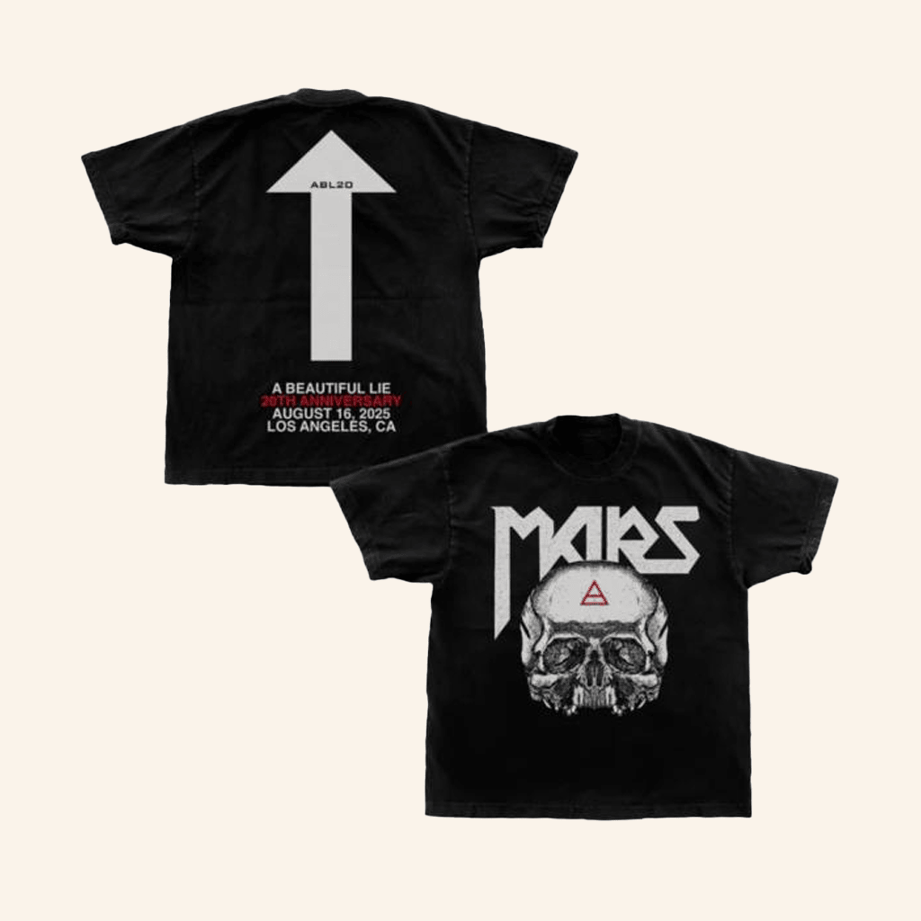Thirty Seconds To Mars Merch A Beautiful Lie 20Th Anniversary Triad Skull T-Shirt Him Gifts Thirty Seconds To Mars Merch A Beautiful Lie 20Th Anniversary Triad Skull T-Shirt Him Gifts