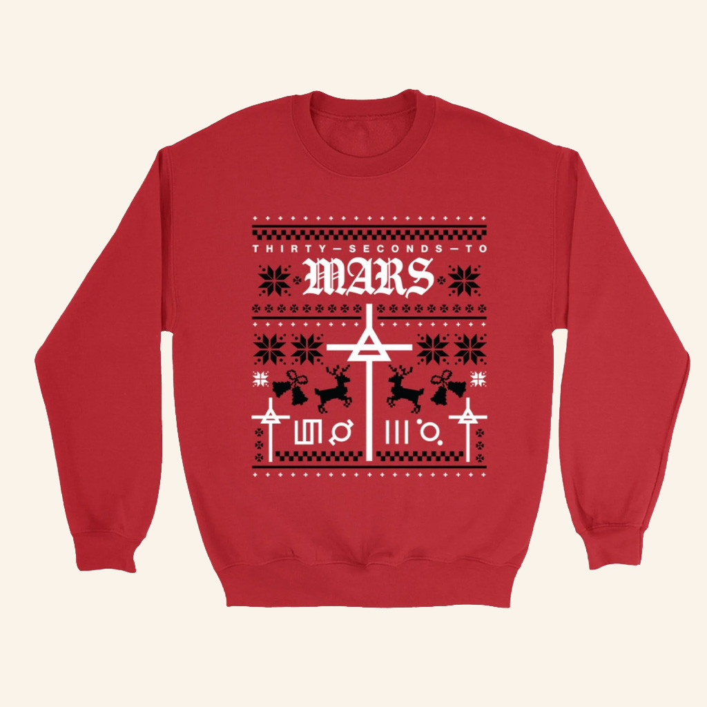 Thirty Seconds To Mars Merch Mars Holiday Sweatshirt Christmas Gift Ideas For Rock Fans