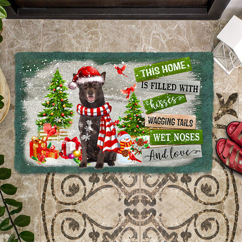 This Home Is Filled With Kisses Australian Kelpie Doormat Entryway Decor Dog Themed Presents