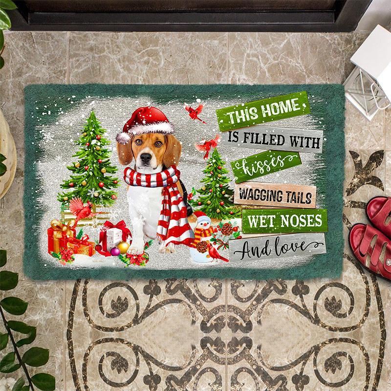 This Home Is Filled With Kisses Beagle Doormat Pet Door Mat Funny Gift For Dog Owner