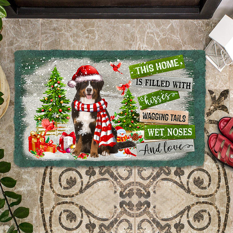This Home Is Filled With Kisses Bernese Mountain Doormat Entryway Decor Dog Related Gifts