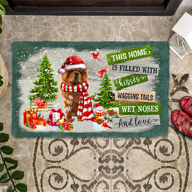 This Home Is Filled With Kisses Chow Chow Doormat Front Door Decor Gifts For Dog Owners